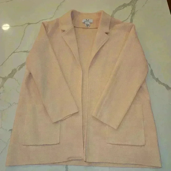 Magaschoni Womens Wool Blend Open Cardigan Pink Peach Size Large - Picture 3 of 9